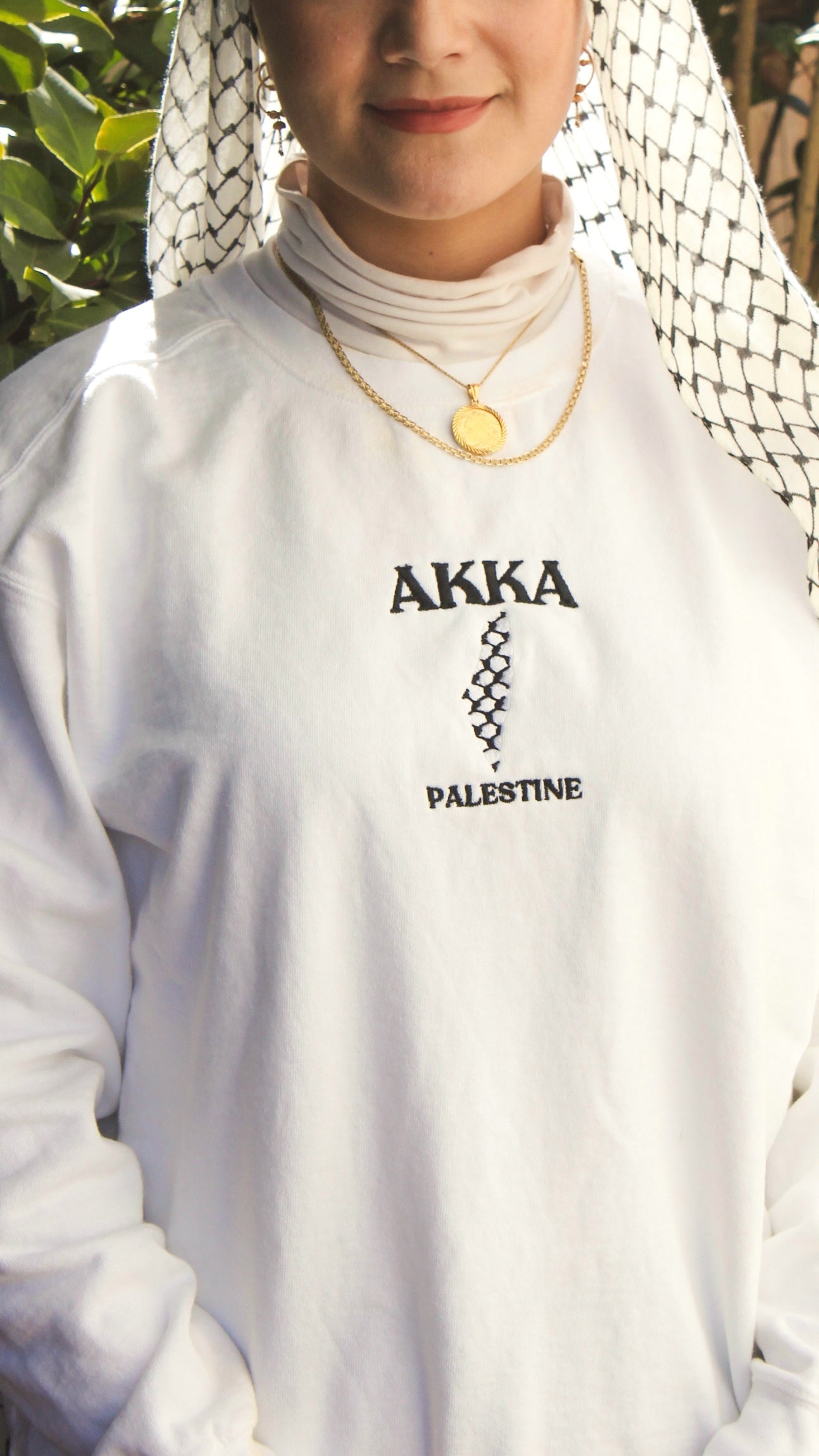 CUSTOM Baladi Crewneck- Keffiyeh Map Symbol